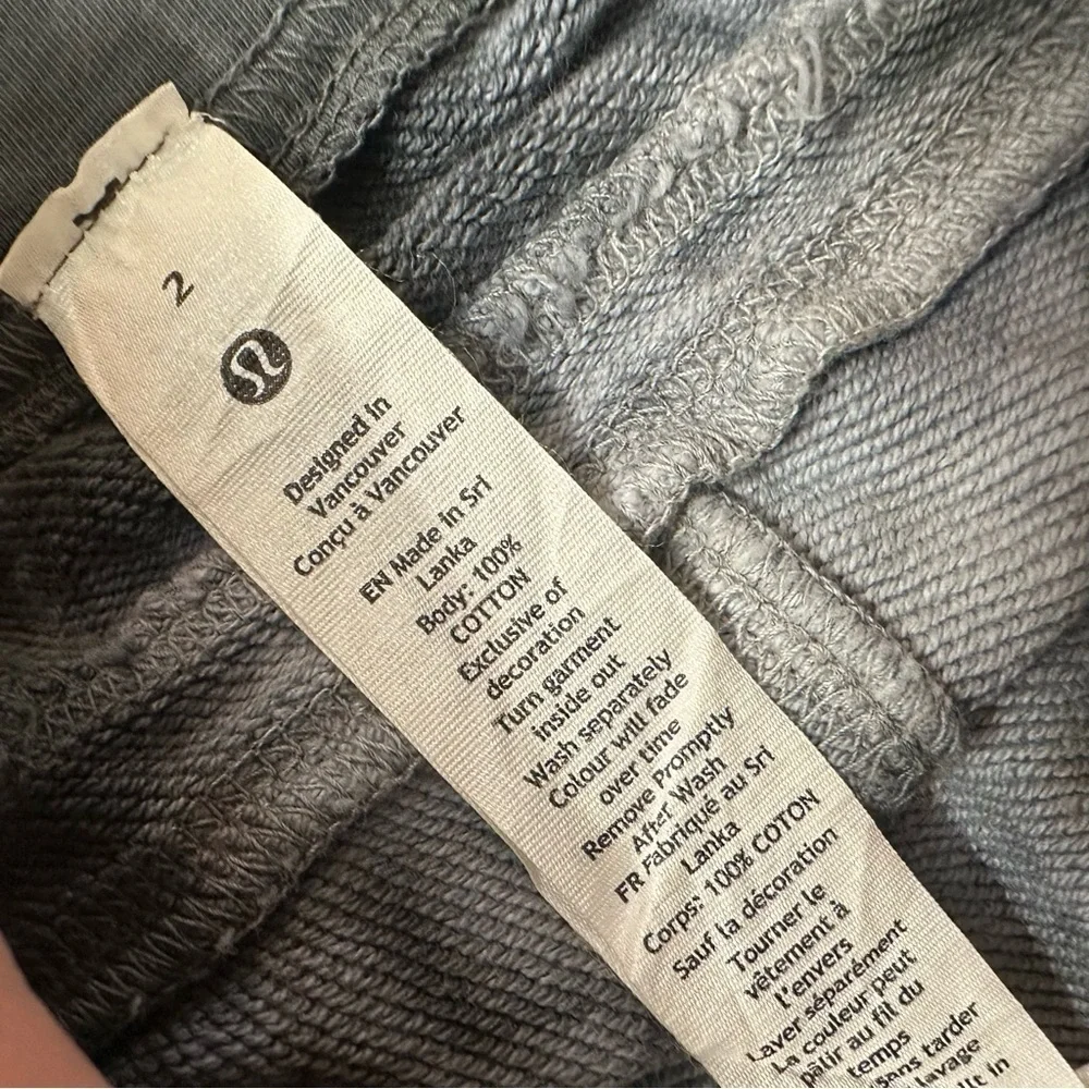 Lululemon Jogger Pants Warm Down Earth Dye Stone Gray Gym Size 2 Extra Small